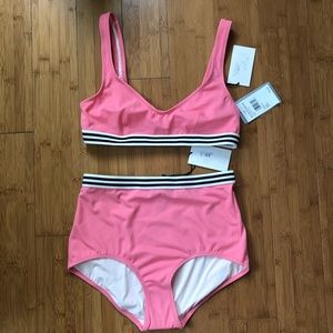 NEW WITH TAGS Solid & Striped bikini top & bottom